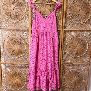 Vineyard Vines Eyelet Maxi Dress in Paradise Punch SZ XL